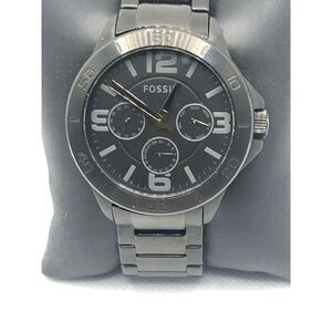 Fossil BQ2203 Men's Black Stainless Steel Analog Black Dial Quartz Watch HO352